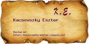 Kacsovszky Eszter névjegykártya